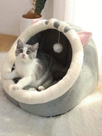1pc Gray Cat-Shaped Pet Bed Suitable For Small & Medium-Sized Cats And Dogs, All Seasons Puppy Keep Dog Bed Cat Bed