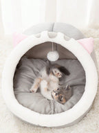 1pc Gray Cat-Shaped Pet Bed Suitable For Small & Medium-Sized Cats And Dogs, All Seasons Puppy Keep Dog Bed Cat Bed