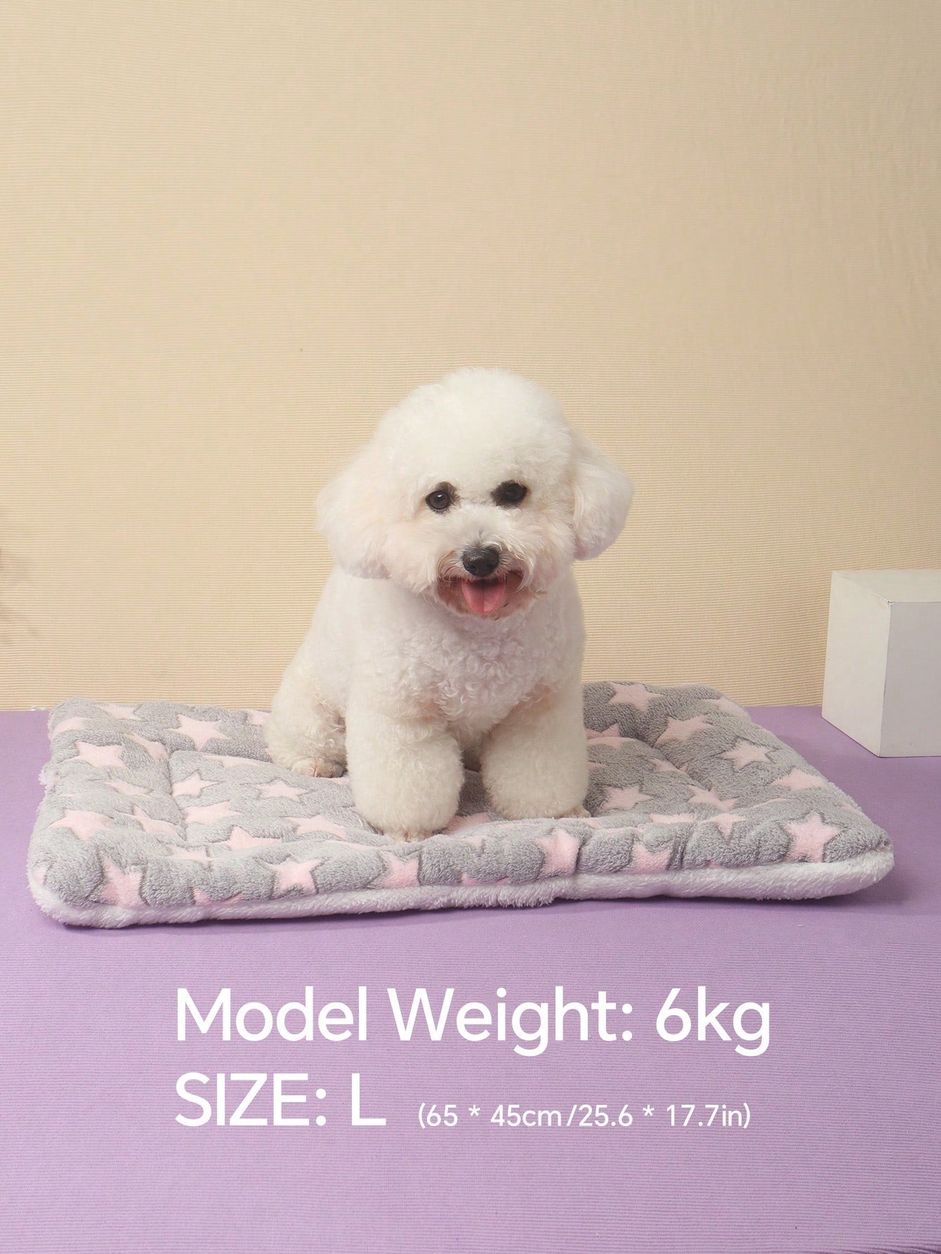 1pc Polyester Star & Heart Breathable Washable Thick Pet Bed Mat For Medium-Small Cats & Dogs, All Seasons (Teddy/Bichon Frise)