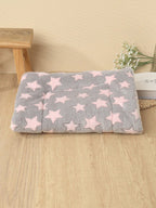 1pc Polyester Star & Heart Breathable Washable Thick Pet Bed Mat For Medium-Small Cats & Dogs, All Seasons (Teddy/Bichon Frise)