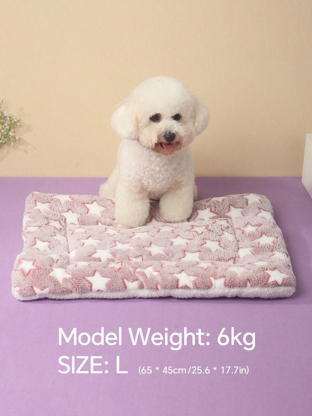 1pc Polyester Star & Heart Breathable Washable Thick Pet Bed Mat For Medium-Small Cats & Dogs, All Seasons (Teddy/Bichon Frise)