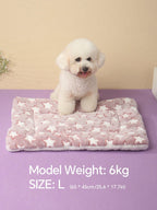 1pc Polyester Star & Heart Breathable Washable Thick Pet Bed Mat For Medium-Small Cats & Dogs, All Seasons (Teddy/Bichon Frise)
