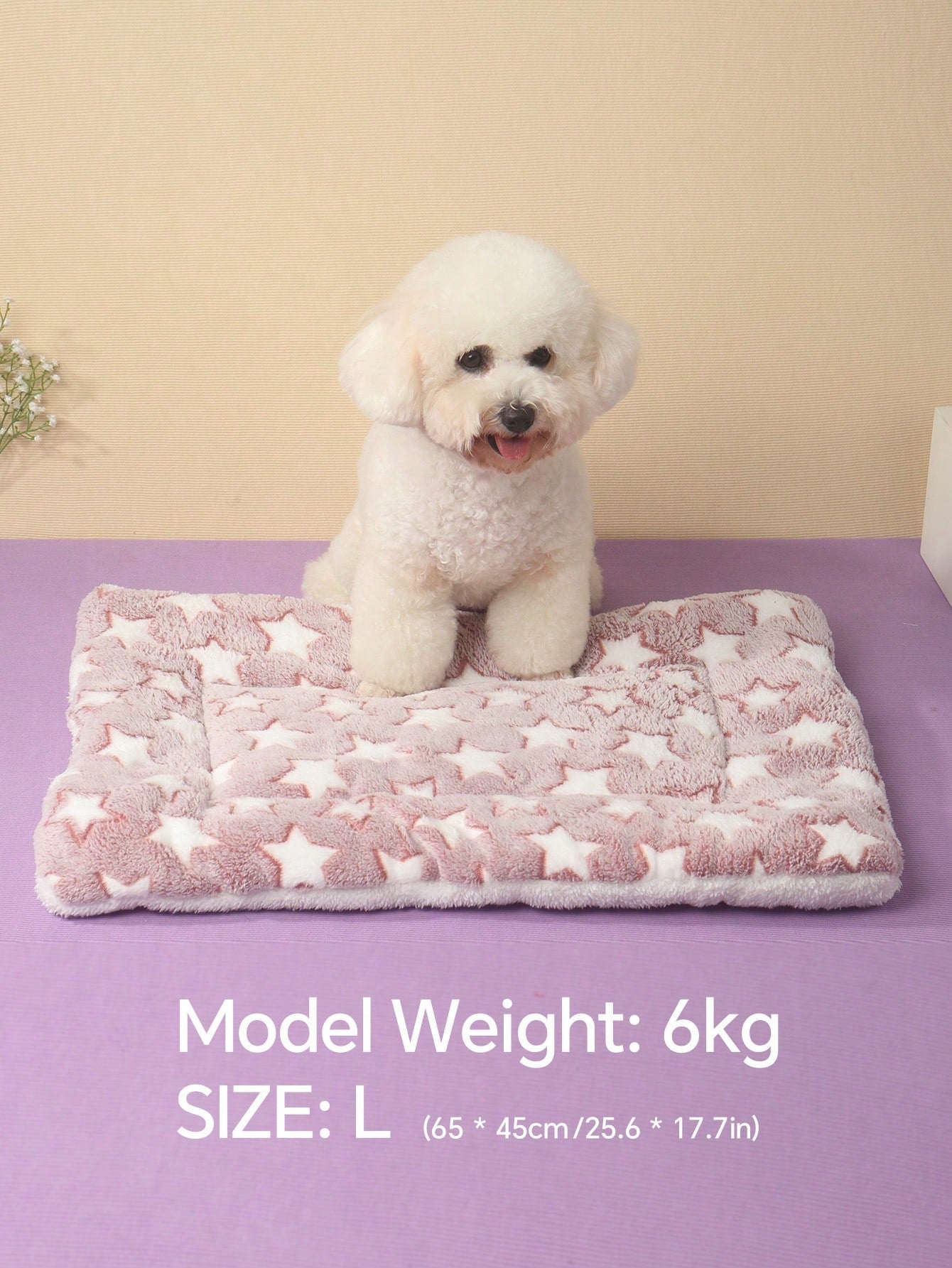 1pc Polyester Star & Heart Breathable Washable Thick Pet Bed Mat For Medium-Small Cats & Dogs, All Seasons (Teddy/Bichon Frise)