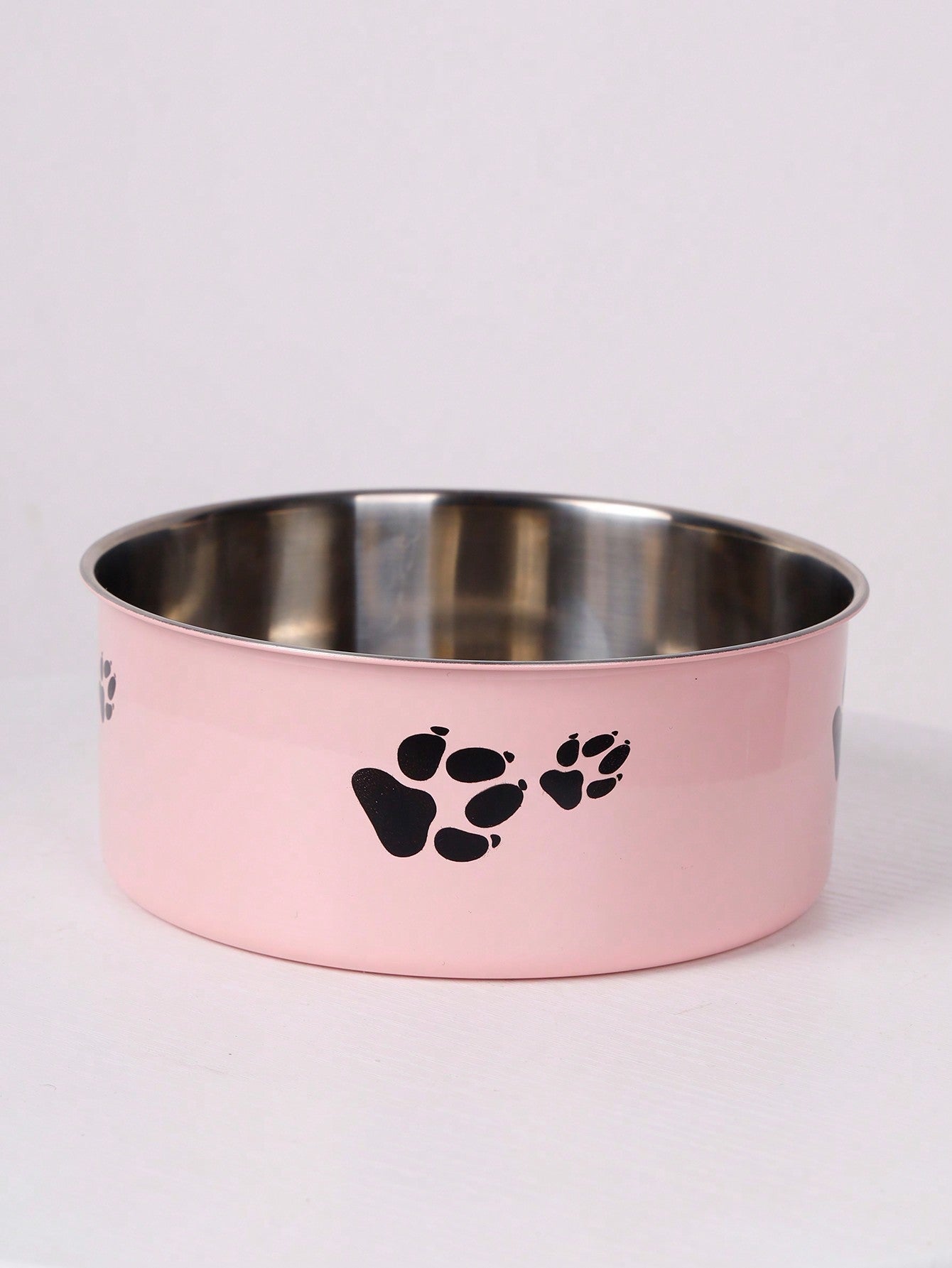 Supet 1pc Cartoon Paw Prints Design Stainless Steel Anti-Slip Pet Bowl For Small And Medium Dogs, Suitable For Indoor And Outdoor Use