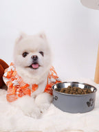 Supet 1pc Cartoon Paw Prints Design Stainless Steel Anti-Slip Pet Bowl For Small And Medium Dogs, Suitable For Indoor And Outdoor Use