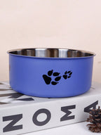 Supet 1pc Cartoon Paw Prints Design Stainless Steel Anti-Slip Pet Bowl For Small And Medium Dogs, Suitable For Indoor And Outdoor Use