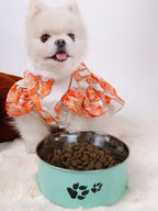 Supet 1pc Cartoon Paw Prints Design Stainless Steel Anti-Slip Pet Bowl For Small And Medium Dogs, Suitable For Indoor And Outdoor Use