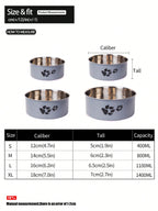 Supet 1pc Cartoon Paw Prints Design Stainless Steel Anti-Slip Pet Bowl For Small And Medium Dogs, Suitable For Indoor And Outdoor Use
