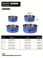 Supet 1pc Cartoon Paw Prints Design Stainless Steel Anti-Slip Pet Bowl For Small And Medium Dogs, Suitable For Indoor And Outdoor Use