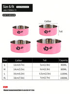Supet 1pc Cartoon Paw Prints Design Stainless Steel Anti-Slip Pet Bowl For Small And Medium Dogs, Suitable For Indoor And Outdoor Use
