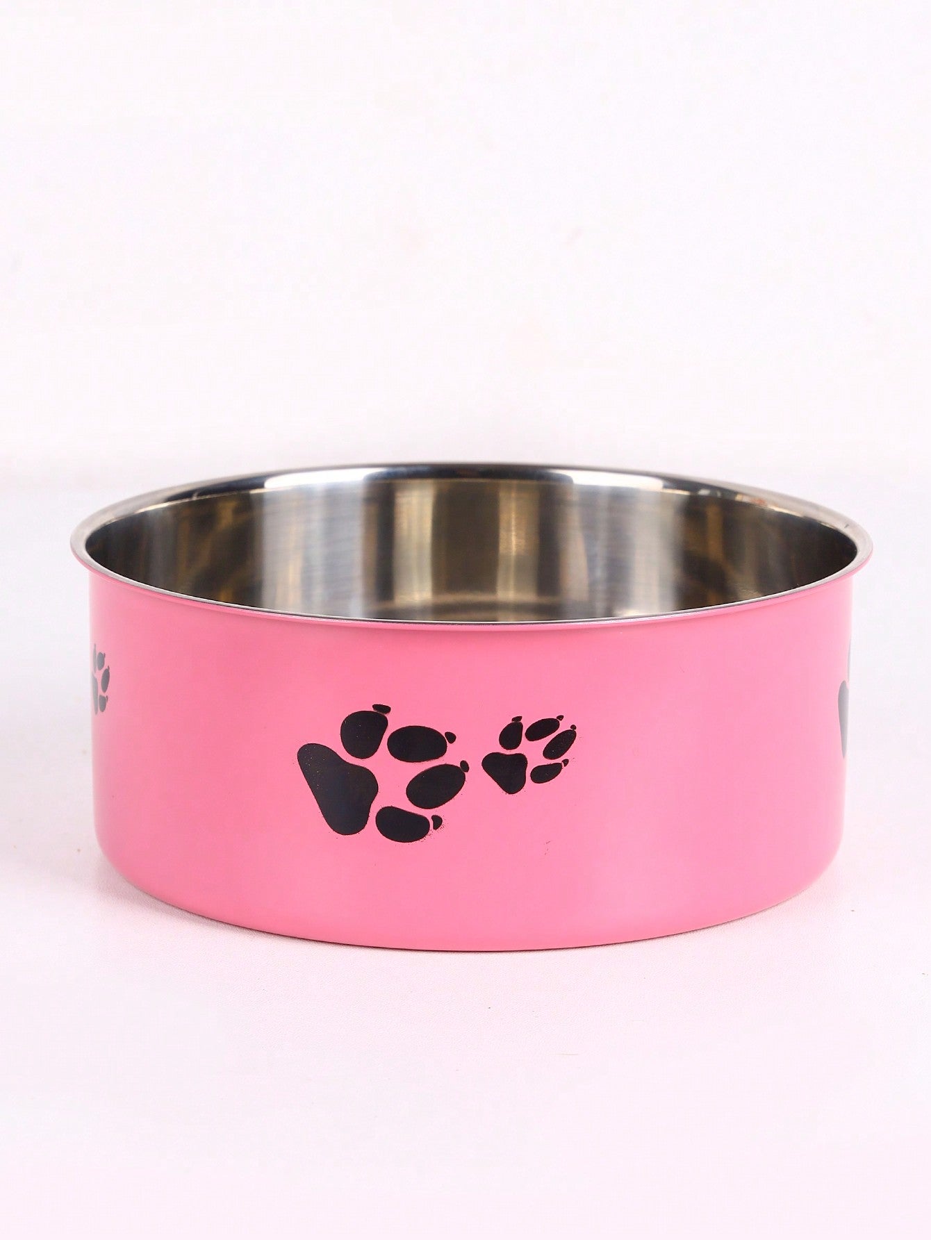 Supet 1pc Cartoon Paw Prints Design Stainless Steel Anti-Slip Pet Bowl For Small And Medium Dogs, Suitable For Indoor And Outdoor Use
