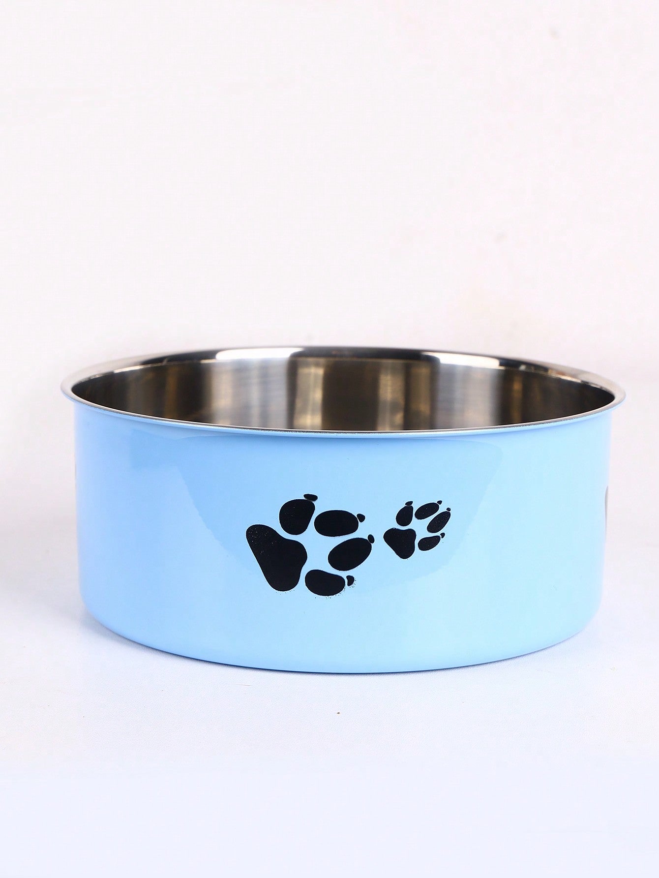 Supet 1pc Cartoon Paw Prints Design Stainless Steel Anti-Slip Pet Bowl For Small And Medium Dogs, Suitable For Indoor And Outdoor Use
