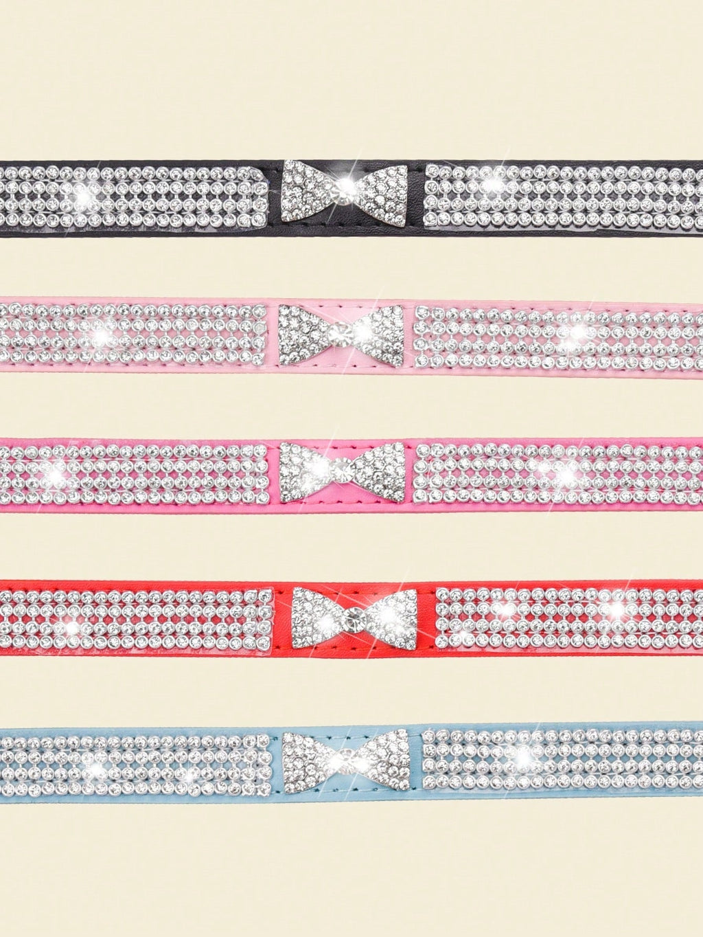 1pc Shiny Rhinestone Collar Leather Dog Collar Crystal Diamond Pet Collar, For Small And Medium Dogs