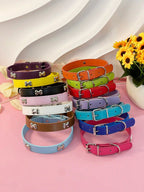 Pet Supplies Dog Collar, Punk Style Pu Leather Bone Shape Neckband, Multi-Color Options For Small, Medium And Large Dogs