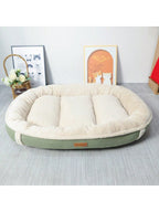 1pc Suede Oval Waterproof And Detachable Pet Bed For Large Dog Or Cat, Suitable For All Seasons With High-End Appearance, Universal For Pets