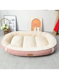 1pc Suede Oval Waterproof And Detachable Pet Bed For Large Dog Or Cat, Suitable For All Seasons With High-End Appearance, Universal For Pets