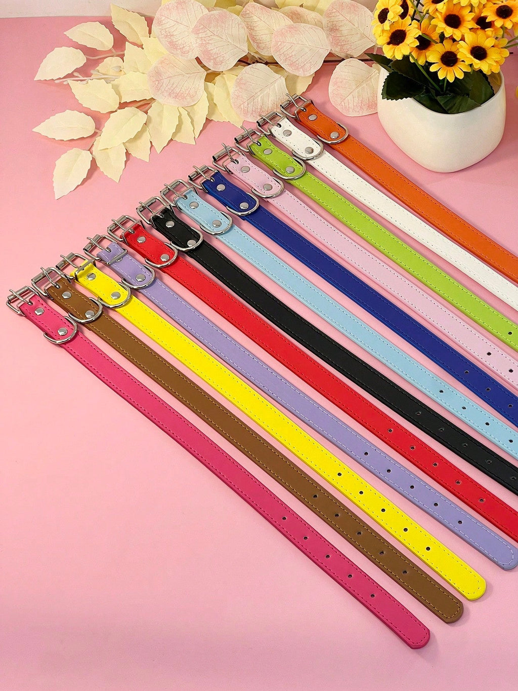 Pet Supplies, Punk Style Pu Leather Multi-Color Dog Collar For Medium And Small Sized Dogs