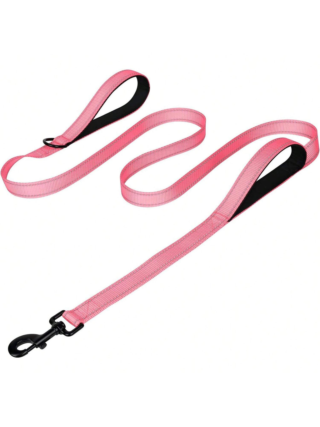 Heavy Duty Double Handle Dog Leash With Reflective Strips For Night Safety - Ideal For Large And Extra Large Breeds - Perfect For Outdoor Walking And Training