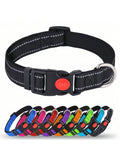 MITOOE 1pc Reflective Dog Collarwith Safety Locking Buckle Adjustable Soft Neoprene Padded Breathable Nylon Pet Collar For Small Medium Large Dogs