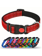 MITOOE 1pc Reflective Dog Collarwith Safety Locking Buckle Adjustable Soft Neoprene Padded Breathable Nylon Pet Collar For Small Medium Large Dogs