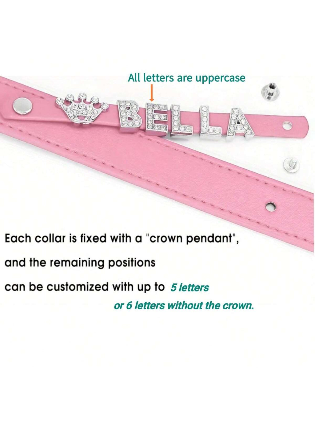 Personalized Dog Collar PU Leather Puppy Cat ID Collars With Rhinestone Heart Star Shaped Dog Accessory For Small Medium And Large Dogs