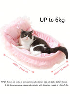 1pc Four Seasons Universal Cute Pet Bed, Cat Bed, Dog Bed, Suitable For Cats And Small Dogs Up To 6kg (Lace Color Is Shipped Randomly)