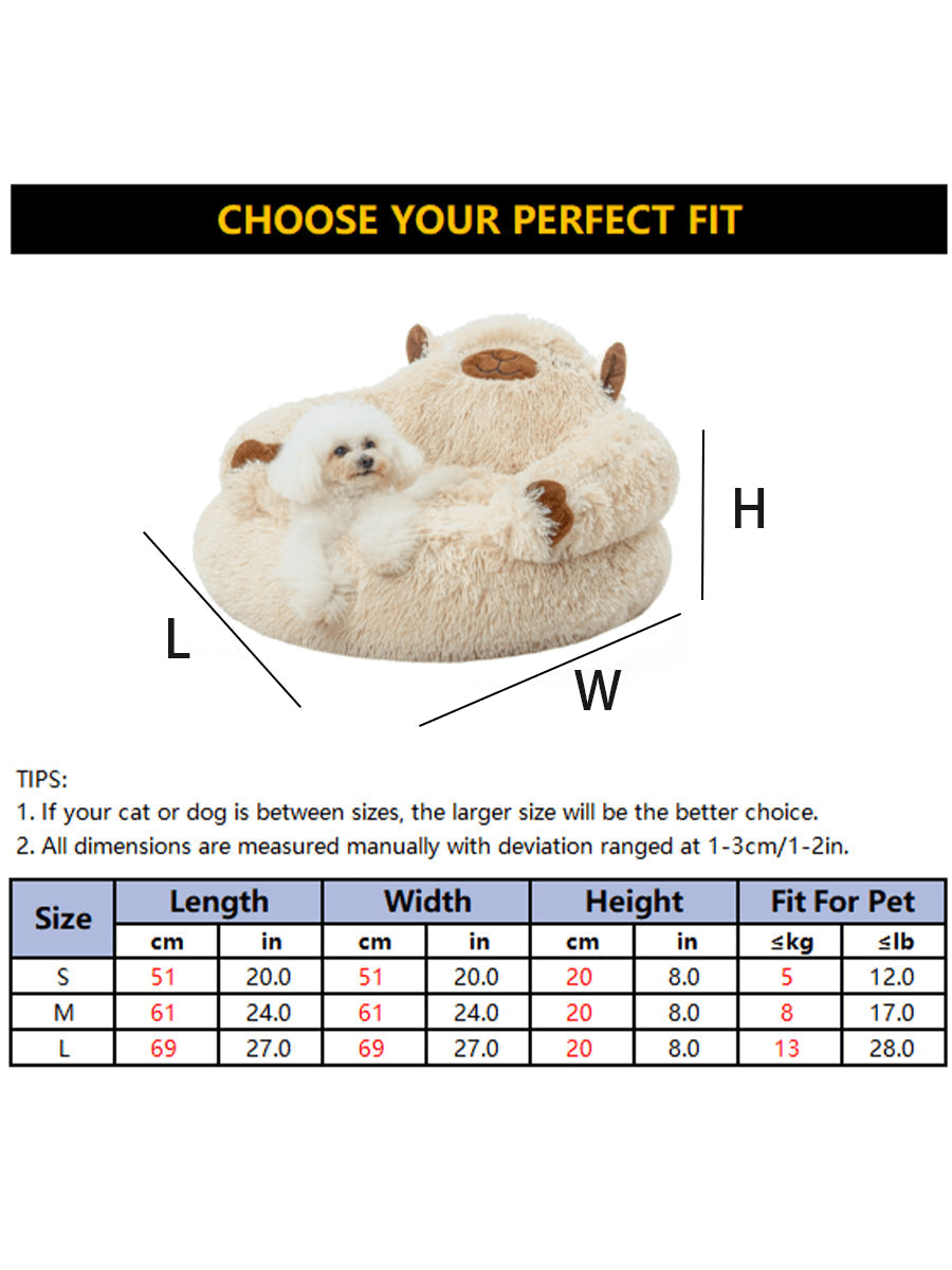 Jiupety Calming Dog And Cat Bed Cute, Cozy Donut Dog Beds, Cute Small Dog Bed, Anti Anxiety Round Dog Bed