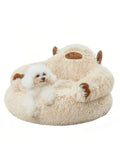 Jiupety Calming Dog And Cat Bed Cute, Cozy Donut Dog Beds, Cute Small Dog Bed, Anti Anxiety Round Dog Bed