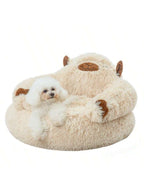 Jiupety Calming Dog And Cat Bed Cute, Cozy Donut Dog Beds, Cute Small Dog Bed, Anti Anxiety Round Dog Bed