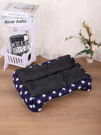 1pc Four Seasons Blue Star Patterned Warm & Breathable Pet Bed Suitable For Small, Medium, And Large Cats And Dogs