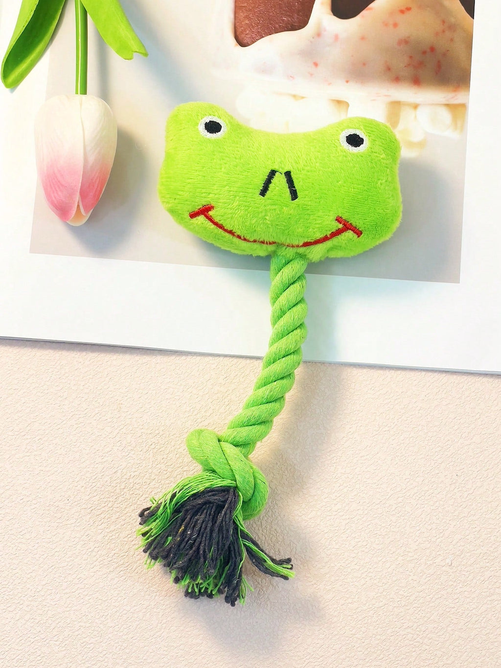 A Cartoon Animal Model Pet Voice Toys, Dog Toys, Interactive Toys, Rope Combination To Make It Look More Bite-Resistant, Suitable For Teddy Bears, Corgis Small Dogs Chew,