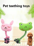 A Cartoon Animal Model Pet Voice Toys, Dog Toys, Interactive Toys, Rope Combination To Make It Look More Bite-Resistant, Suitable For Teddy Bears, Corgis Small Dogs Chew,