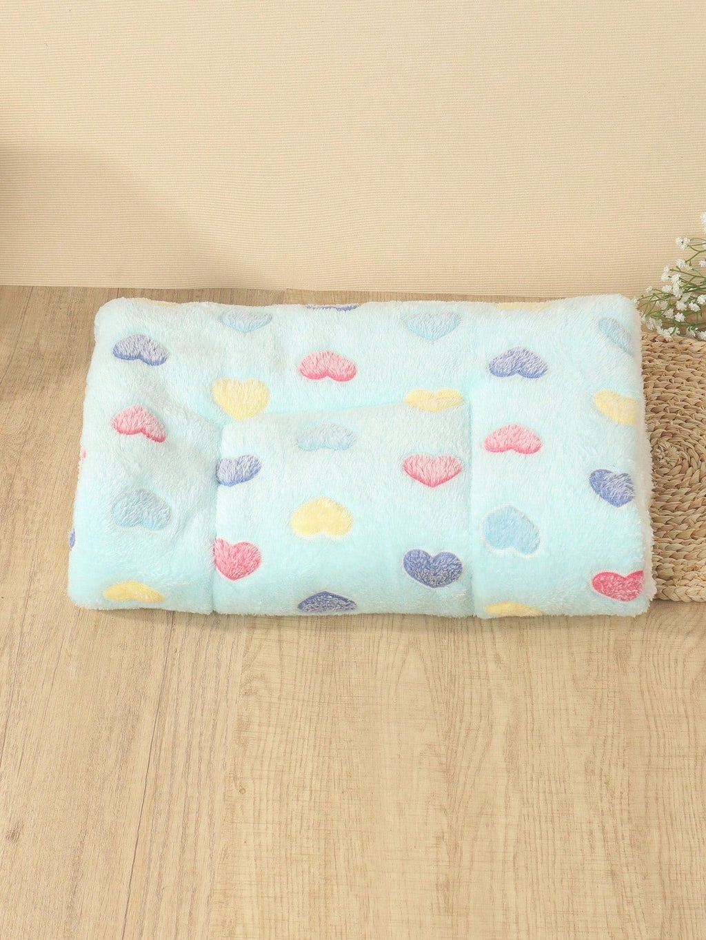 1pc Polyester Star & Heart Breathable Washable Thick Pet Bed Mat For Medium-Small Cats & Dogs, All Seasons (Teddy/Bichon Frise)