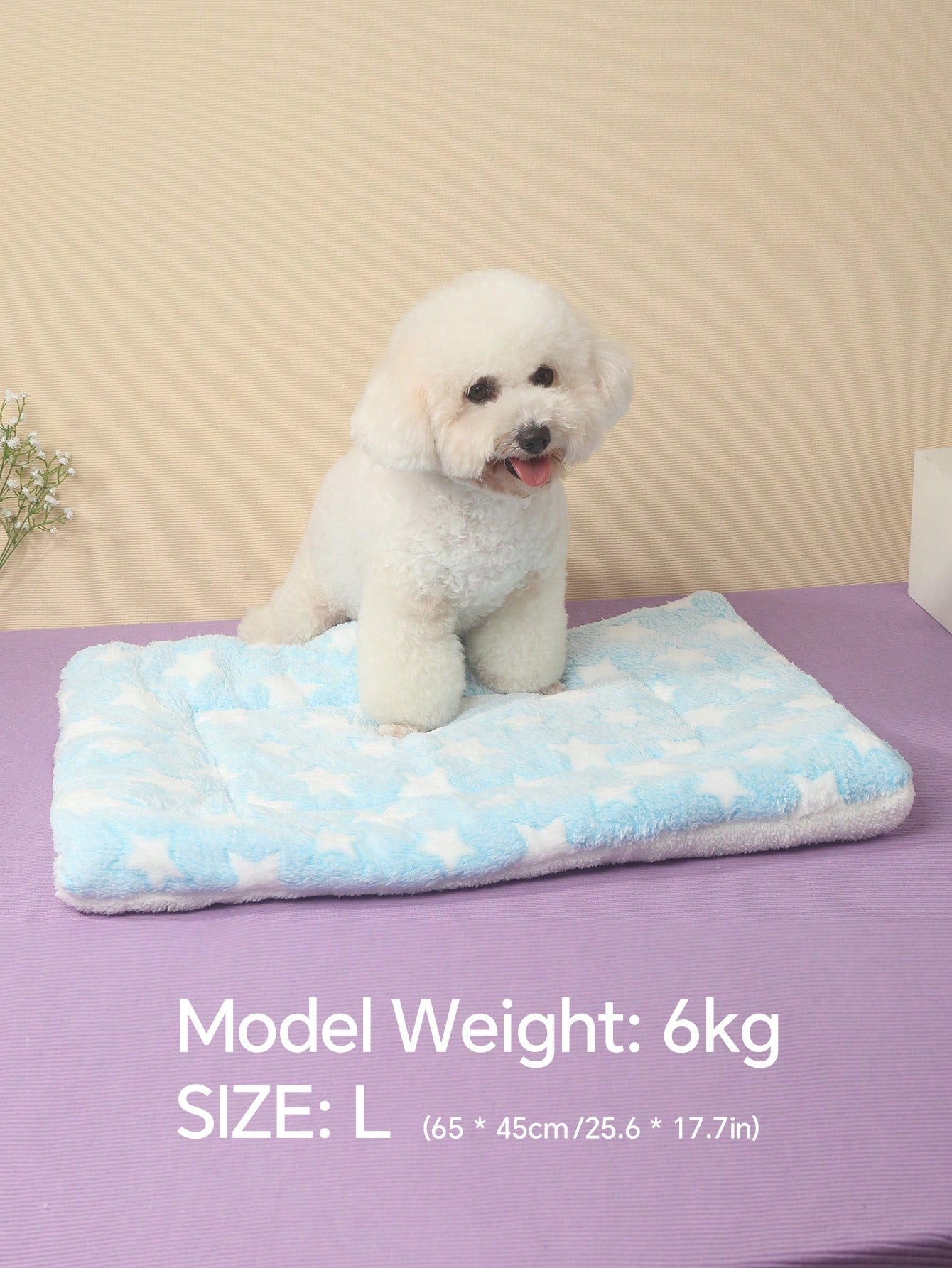 1pc Polyester Star & Heart Breathable Washable Thick Pet Bed Mat For Medium-Small Cats & Dogs, All Seasons (Teddy/Bichon Frise)