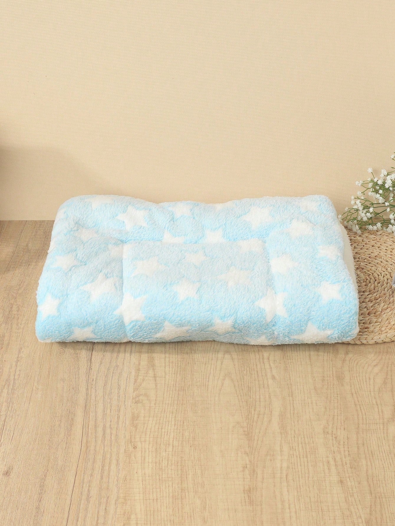 1pc Polyester Star & Heart Breathable Washable Thick Pet Bed Mat For Medium-Small Cats & Dogs, All Seasons (Teddy/Bichon Frise)
