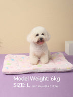1pc Polyester Star & Heart Breathable Washable Thick Pet Bed Mat For Medium-Small Cats & Dogs, All Seasons (Teddy/Bichon Frise)