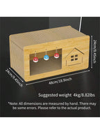 Multi-Function Cat Scratching Post & Cat Bed, Durable Cardboard, Dual-Layer, Bells, All Season Use