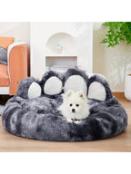 27in  35in  43in  Calming Dog Beds For Large Dogs, Faux Fur Donut Cuddler Dog Bed, Round Fluffy Pillow, Washable Pet Bed For Dogs