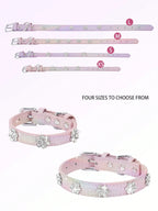 Sparkling Rhinestone Flower Dog Collar, Gradient Colorful Style, Luxurious And Flashy, Adjustable