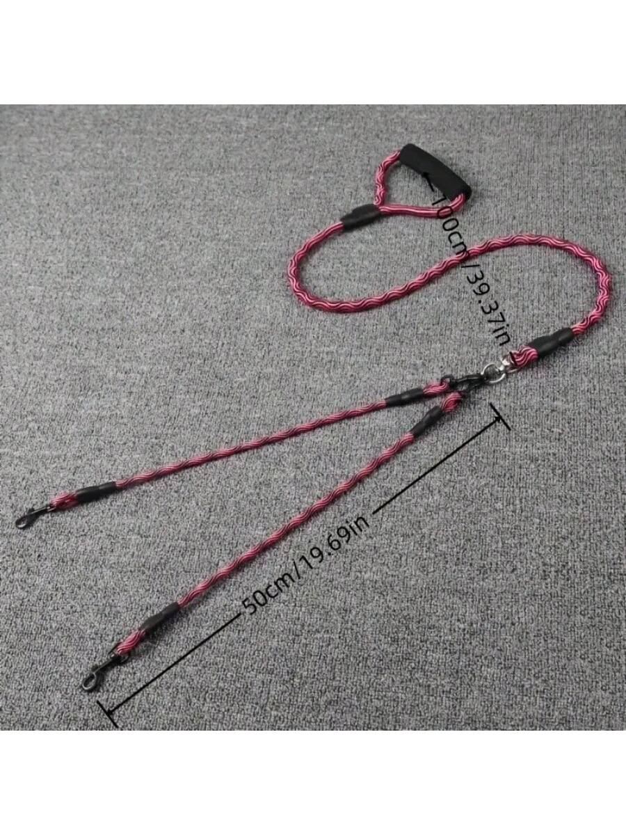 Dual Dog Leash With Wave Pattern - Detachable, Tangle-Free Nylon Lead For Walking Two Dogs