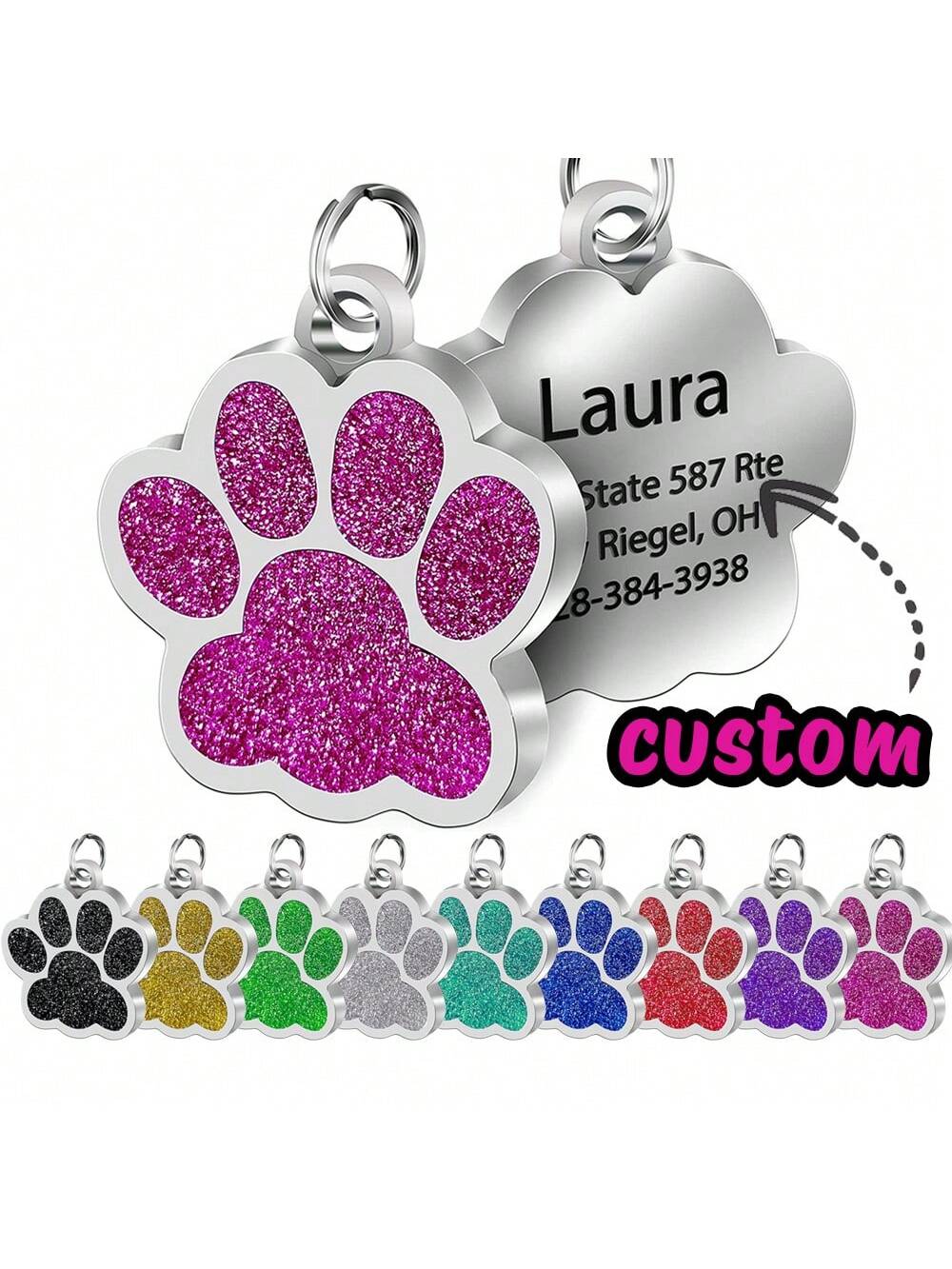 Personalized Dog ID Tags For Pets, Customized Engraved Dog Name Tags, Cat ID Tags Alloy Pendant Tag For Dog Collars Cat Collar Perfect Gift For Your Pet