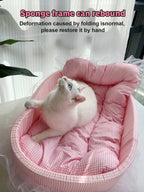 1pc Four Seasons Universal Cute Pet Bed, Cat Bed, Dog Bed, Suitable For Cats And Small Dogs Up To 6kg (Lace Color Is Shipped Randomly)