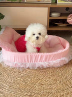 1pc Four Seasons Universal Cute Pet Bed, Cat Bed, Dog Bed, Suitable For Cats And Small Dogs Up To 6kg (Lace Color Is Shipped Randomly)
