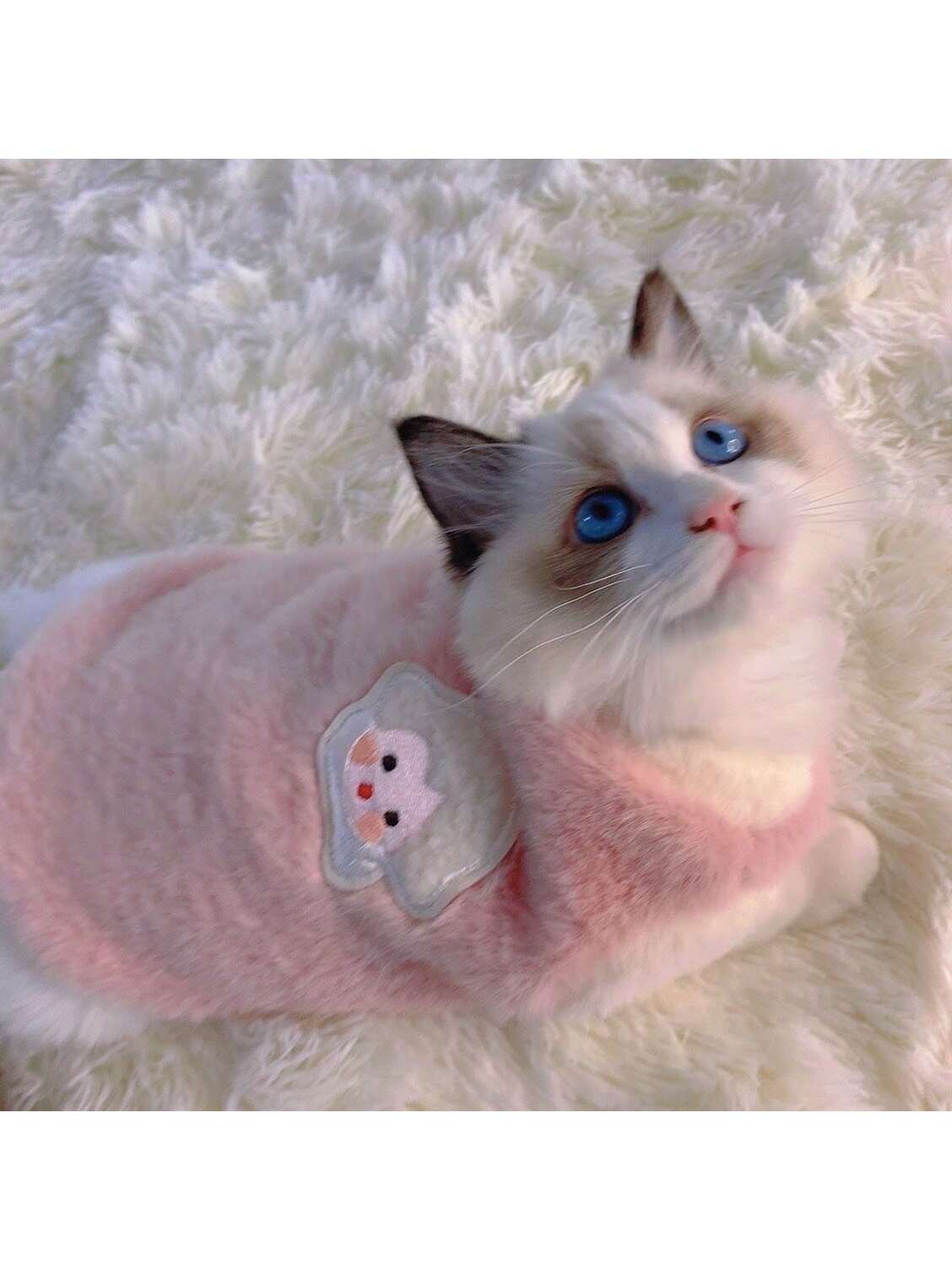 Pet Clothes, Cat Clothes, Autumn/Winter Cat Vest, Warm & Cute Plush Cat Outfit