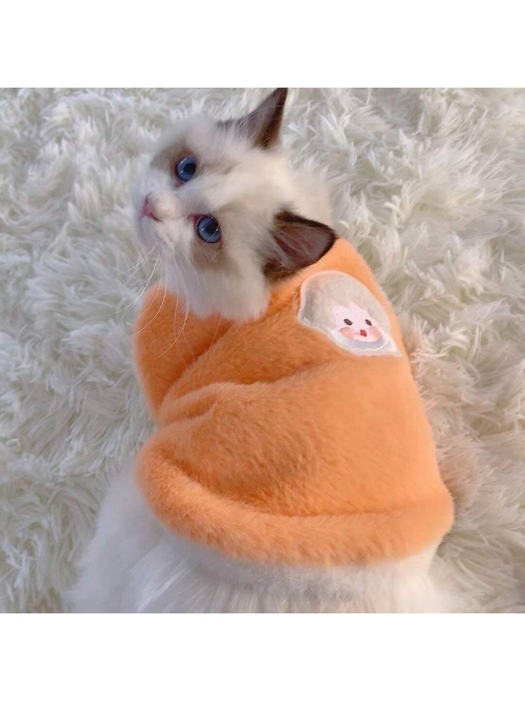 Pet Clothes, Cat Clothes, Autumn/Winter Cat Vest, Warm & Cute Plush Cat Outfit