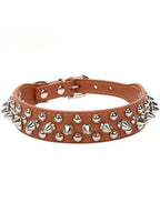 Pet Dog Collar Adjustable Leather Neck Strap Supplies PU Leather Punk Rivet Spiked Dog Collar Pet Collars For Small Medium Sized Dog, Large Dog Cat