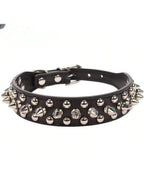 Pet Dog Collar Adjustable Leather Neck Strap Supplies PU Leather Punk Rivet Spiked Dog Collar Pet Collars For Small Medium Sized Dog, Large Dog Cat