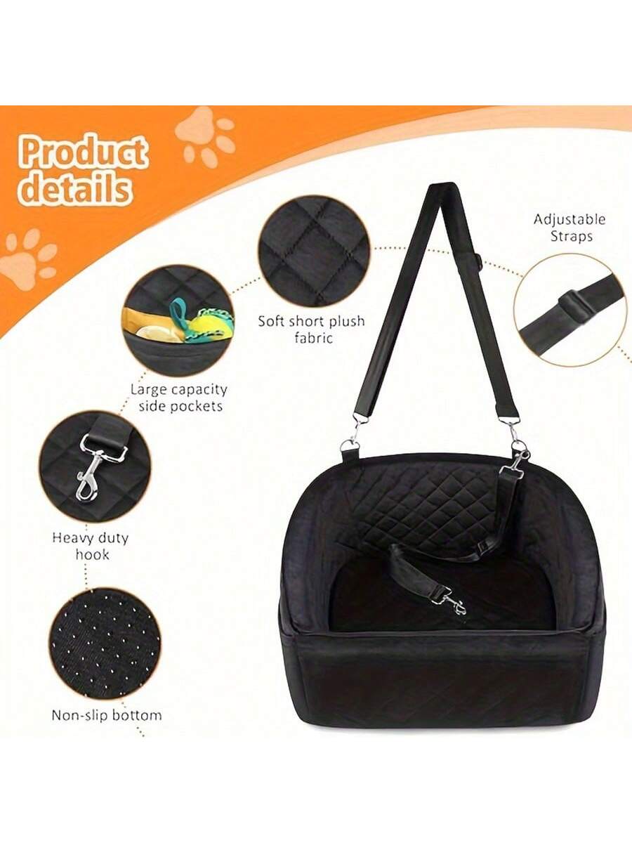 Dog Car Seat For Small Medium Dogs,Detachable Washable Dog Booster Seat Under 30lbs, Pet Car Seat Travel Bed With Storage Pockets And Dog Safety Belt