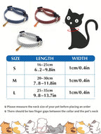 Striped Cat Collar, Lightweight Adjustable Cat Collar With Tie Pendant, Used For Wedding Party Decoration