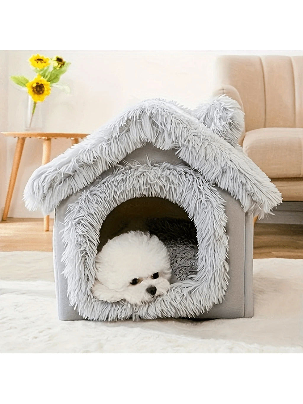 FYHOMORUP 1pc, Cozy Pet House, Soft Warm Bed For Small Dogs And Cats, Detachable And Washable, Four Seasons General, Pet Supplies